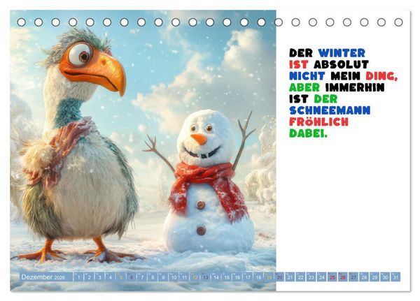 Produktbild: Vogelspr&uuml;che - Humor (Tischkalender 2026 DIN A5 quer), CALVENDO Monatskalender