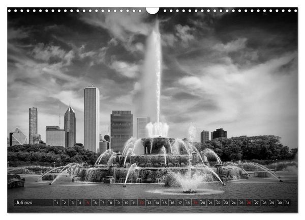 Produktbild: CHICAGO Monochrom (Wandkalender 2026 DIN A3 quer), CALVENDO Monatskalender