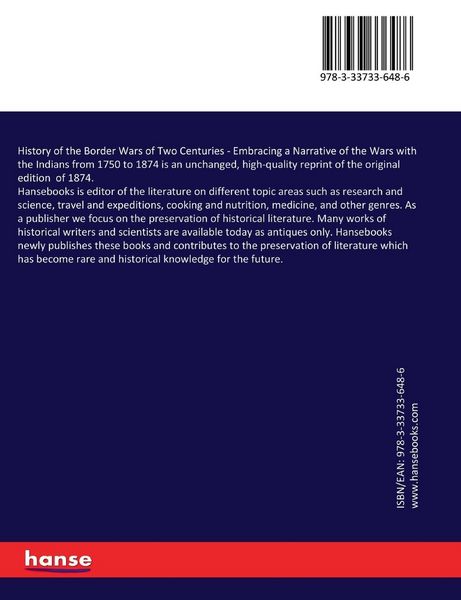 Produktbild: History of the Border Wars of Two Centuries