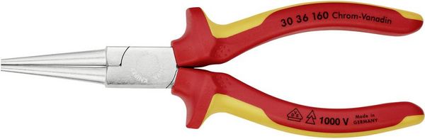 Produktbild: Knipex 30 36 160 VDE Rundzange Gerade Chrom-Vanadium Elektrostahl 160mm