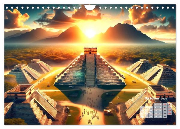 Produktbild: Weltwunder: Antike und neue: Visualisiert durch Moderne KI-Kunst (Wandkalender 2026 DIN A4 quer), CALVENDO Monatskalender