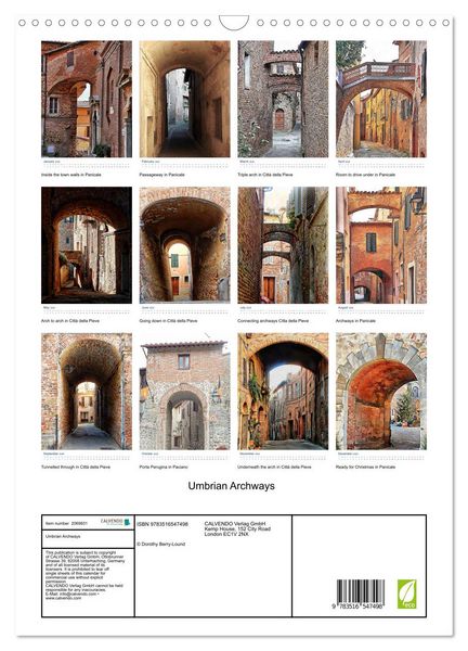 Produktbild: Umbrian Archways (Wall Calendar 2026 DIN A3 portrait), CALVENDO 12 Month Wall Calendar