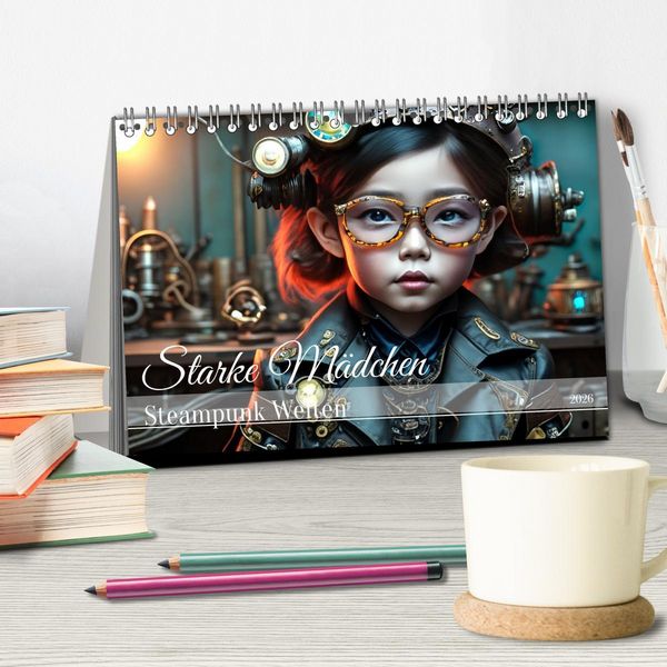 Produktbild: Starke M&auml;dchen - Steampunk Welten (Tischkalender 2026 DIN A5 quer), CALVENDO Monatskalender