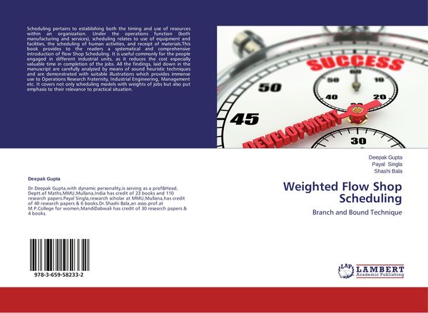 Produktbild: Weighted Flow Shop Scheduling
