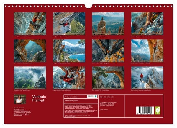 Produktbild: Vertikale Freiheit (Wandkalender 2026 DIN A3 quer), CALVENDO Monatskalender