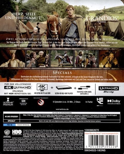 Produktbild: A Knight of the Seven Kingdoms - A Game of Thrones Tale - Staffel 1 - Steelbook (2 4K Ultra HDs)