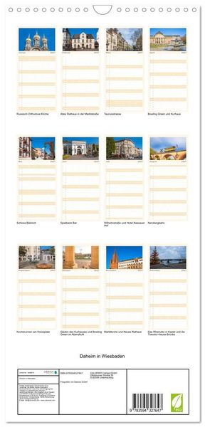 Produktbild: Familienplaner 2027 - Daheim in Wiesbaden mit 5 Spalten (Wandkalender, 21 x 45 cm) CALVENDO