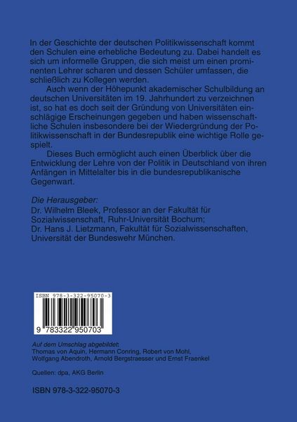 Produktbild: Schulen der deutschen Politikwissenschaft