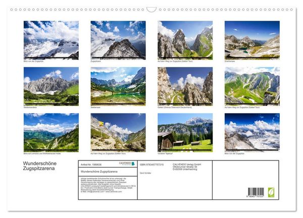 Produktbild: Wundersch&ouml;ne Zugspitzarena (Wandkalender 2026 DIN A2 quer), CALVENDO Monatskalender