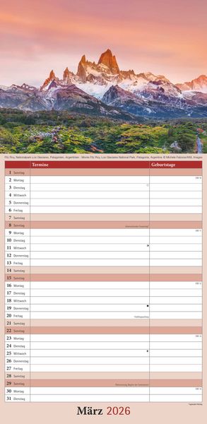 Produktbild: Emotions 2026 - Streifenplaner 22 x45 cm - mit einer Spalte für Eintragungen und einer für Geburtstage - Familienkalender - Familienplaner - Achtsamke