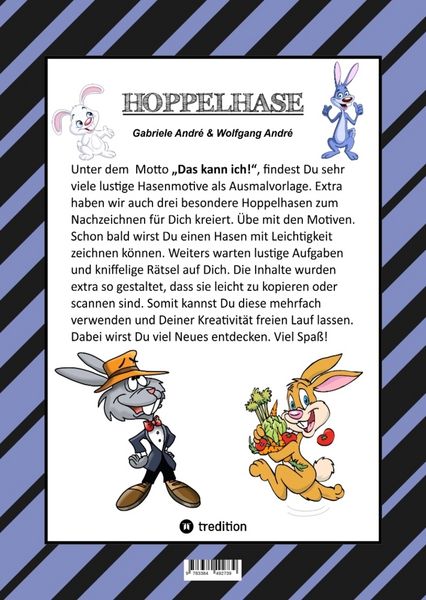 Produktbild: Craftbook - 100 Blatt Lustige Hasen - Niedliche Ausmalmotive - Zeichentraining - Knifflige R&auml;tsel und Aufgaben - Osterhasen - Hoppelhasen