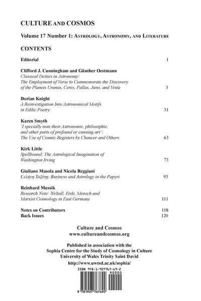 Produktbild: Culture and Cosmos Vol 17 Number 1