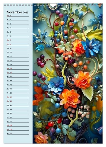 Produktbild: Bl&uuml;tenarrangements (Wandkalender 2026 DIN A3 hoch), CALVENDO Monatskalender