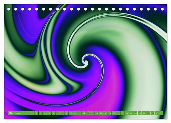 Produktbild: Lineare Strahlkraft - Wellen, Digitale Kunst (Tischkalender 2026 DIN A5 quer), CALVENDO Monatskalender