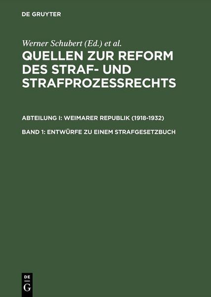 Produktbild: Entw&uuml;rfe zu einem Strafgesetzbuch