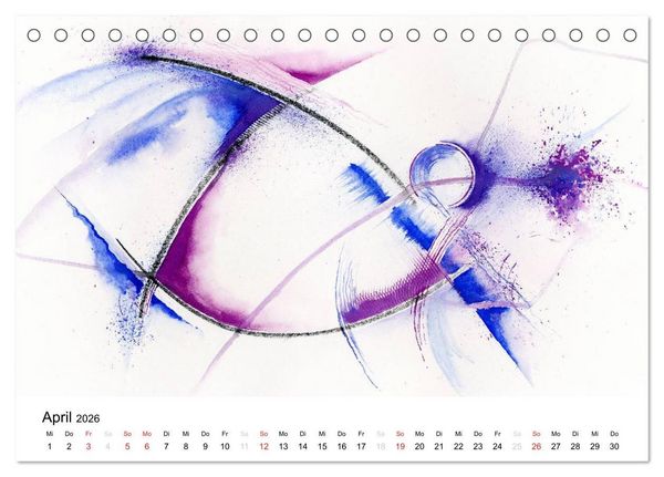 Produktbild: Abstrakte Aquarelle (Tischkalender 2026 DIN A5 quer), CALVENDO Monatskalender
