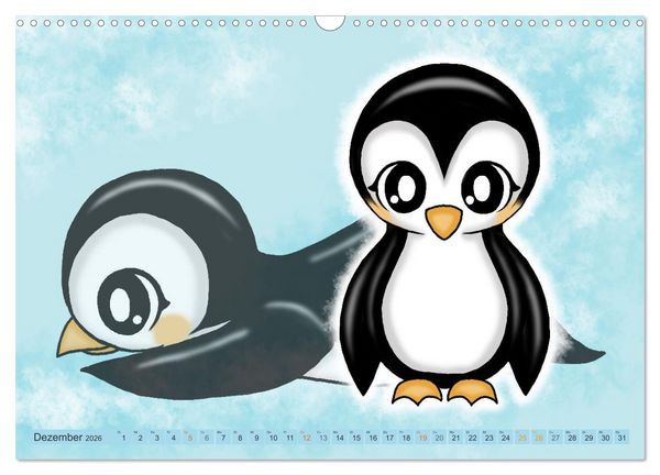 Produktbild: niedliche Kawaii Tiere (Wandkalender 2026 DIN A3 quer), CALVENDO Monatskalender