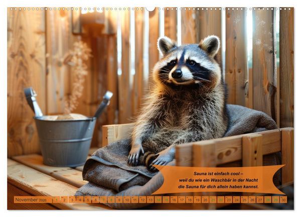 Produktbild: Tierisch lustige Saunafreunde (hochwertiger Premium Wandkalender 2026 DIN A2 quer), Kunstdruck in Hochglanz