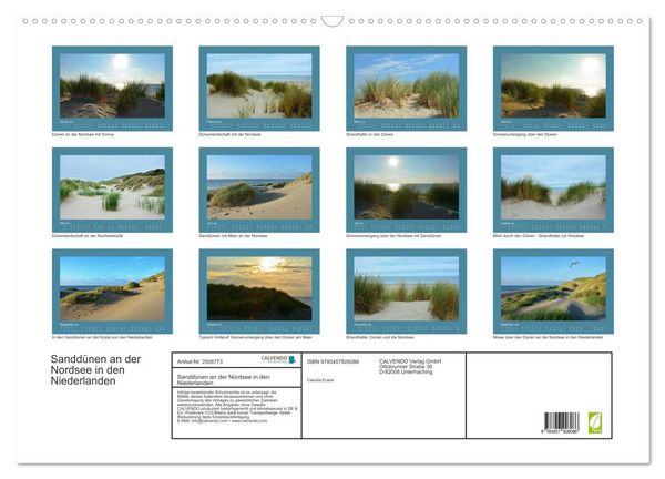 Produktbild: Sandd&uuml;nen an der Nordsee in den Niederlanden (Wandkalender 2026 DIN A2 quer), CALVENDO Monatskalender