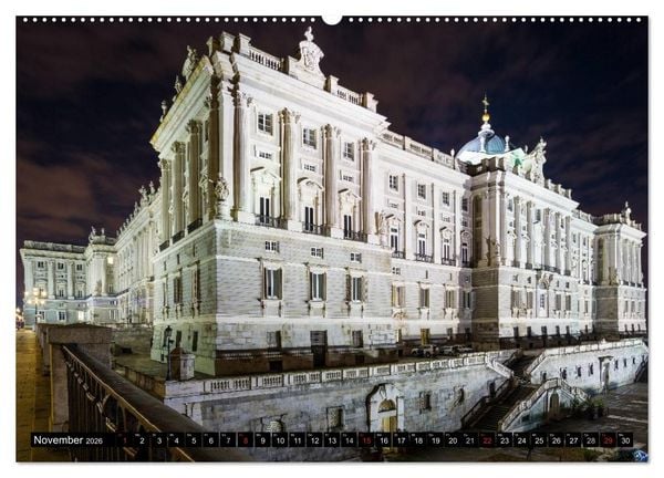 Produktbild: Madrid bei Nacht (hochwertiger Premium Wandkalender 2026 DIN A2 quer), Kunstdruck in Hochglanz