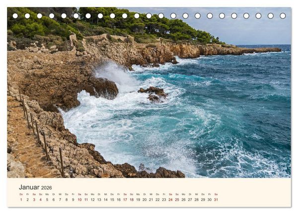 Produktbild: Wundersch&ouml;ne C&ocirc;te d'Azur (Tischkalender 2026 DIN A5 quer), CALVENDO Monatskalender