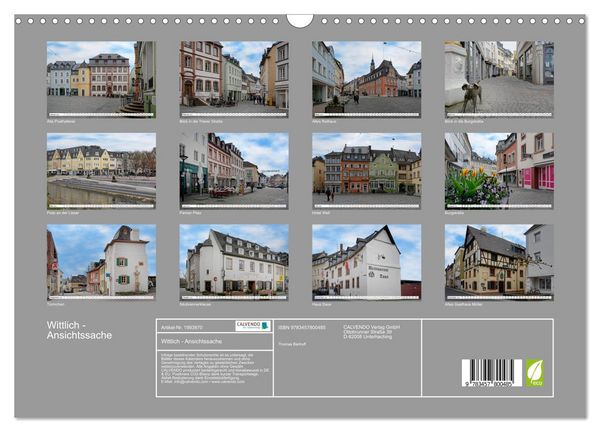 Produktbild: Wittlich - Ansichtssache (Wandkalender 2026 DIN A3 quer), CALVENDO Monatskalender