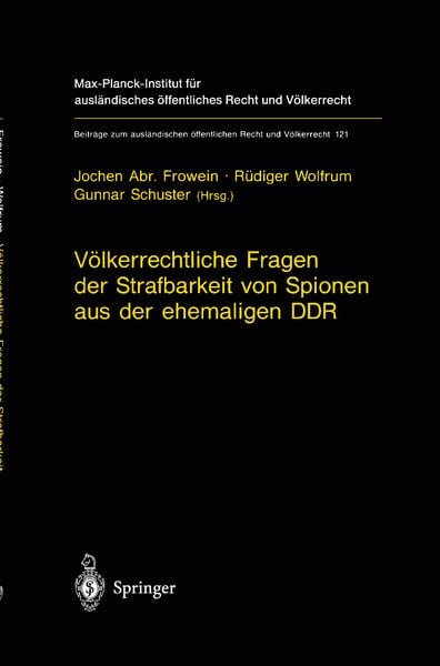 Produktbild: V&ouml;lkerrechtliche Fragen der Strafbarkeit von Spionen aus der ehemaligen DDR