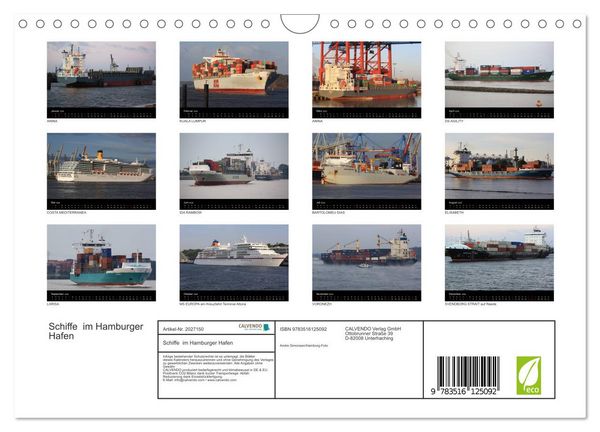 Produktbild: Schiffe im Hamburger Hafen (Wandkalender 2026 DIN A4 quer), CALVENDO Monatskalender