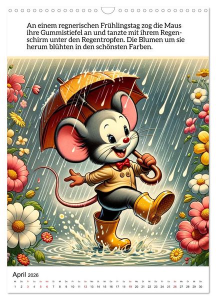 Produktbild: Die Maus - Mit Zw&ouml;lf munteren M&auml;usemomenten durchs Jahr (Wandkalender 2026 DIN A3 hoch), CALVENDO Monatskalender