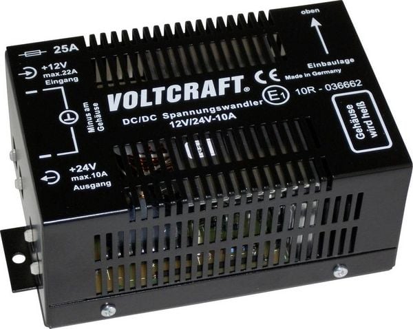 Produktbild: VOLTCRAFT 12/10 DC/DC-Wandler 12 V/DC - 24 V/DC/10A 240W