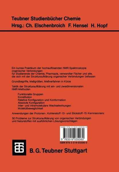 Produktbild: Vom NMR-Spektrum zur Strukturformel Organischer Verbindungen