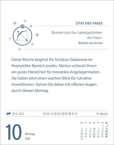 Produktbild: Sch&uuml;tze Sternzeichenkalender 2027 - Tagesabrei&szlig;kalender - Ihr Horoskop f&uuml;r jeden Tag