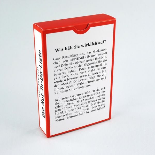 Produktbild: Die Not-To-Do-Liste &ndash; 52 Impulskarten, mit denen Sie die gr&ouml;&szlig;ten Lebensfehler erkennen und vermeiden