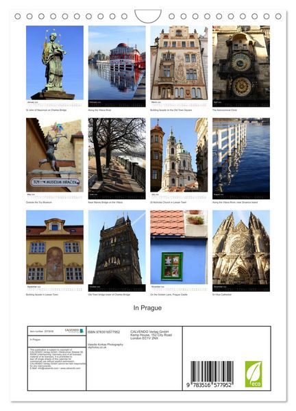 Produktbild: In Prague (Wall Calendar 2026 DIN A4 portrait), CALVENDO 12 Month Wall Calendar