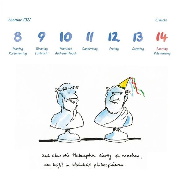Produktbild: Helme Heine: Philosophisches Premium-Postkartenkalender 2027
