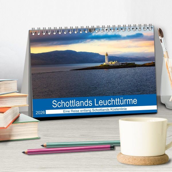 Produktbild: Schottlands Leuchtt&uuml;rme (Tischkalender 2026 DIN A5 quer), CALVENDO Monatskalender