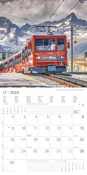 Produktbild: Eisenbahnen 2026 - Broschürenkalender 30x30 cm (30x60 geöffnet) - Kalender mit Platz für Notizen - Steam Engines - Bildkalender - Wandkalender
