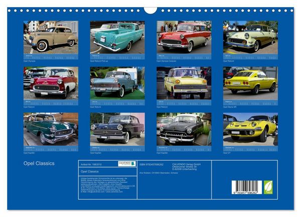 Produktbild: Opel Classics (Wandkalender 2026 DIN A3 quer), CALVENDO Monatskalender