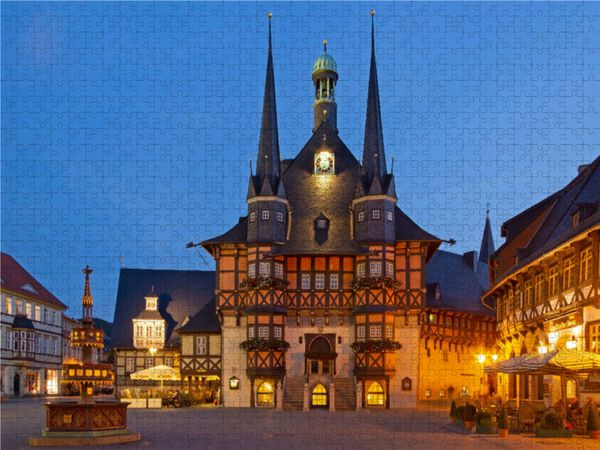 Produktbild: CALVENDO Puzzle Rathaus, Wernigerode | 1000 Teile Lege-Gr&ouml;&szlig;e 64x48cm Foto-Puzzle f&uuml;r gl&uuml;ckliche Stunden