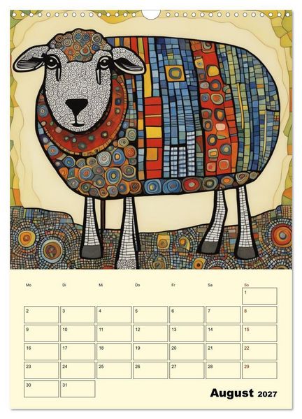 Produktbild: Farbenfrohe Tiermalerei (Wandkalender 2027 DIN A3 hoch), CALVENDO Monatskalender