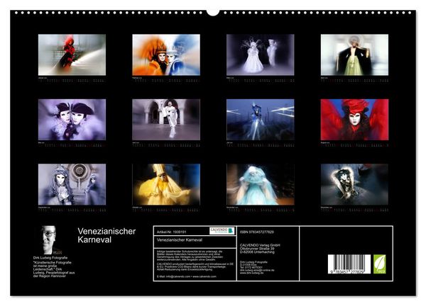 Produktbild: Venezianischer Karneval (hochwertiger Premium Wandkalender 2026 DIN A2 quer), Kunstdruck in Hochglanz