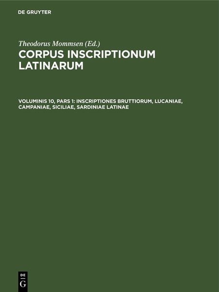 Produktbild: Inscriptiones Bruttiorum, Lucaniae, Campaniae, Siciliae, Sardiniae Latinae