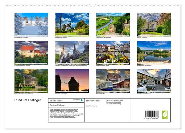 Produktbild: Rund um Esslingen (hochwertiger Premium Wandkalender 2026 DIN A2 quer), Kunstdruck in Hochglanz