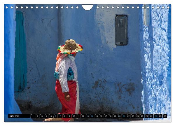 Produktbild: Chefchaouen - Sinfonie in Blau und Wei&szlig; (Wandkalender 2026 DIN A4 quer), CALVENDO Monatskalender