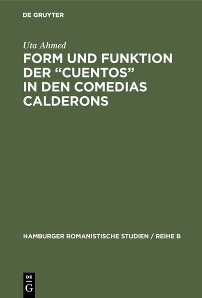 Produktbild: Form und Funktion der &ldquo;Cuentos&rdquo; in den Comedias Calderons