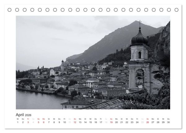 Produktbild: Limone sul Garda schwarzwei&szlig; (Tischkalender 2026 DIN A5 quer), CALVENDO Monatskalender