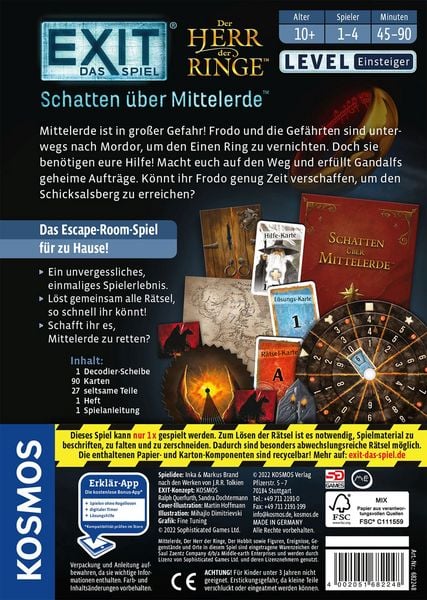 Produktbild: EXIT&reg; - Das Spiel - Der Herr der Ringe - Schatten &uuml;ber Mittelerde