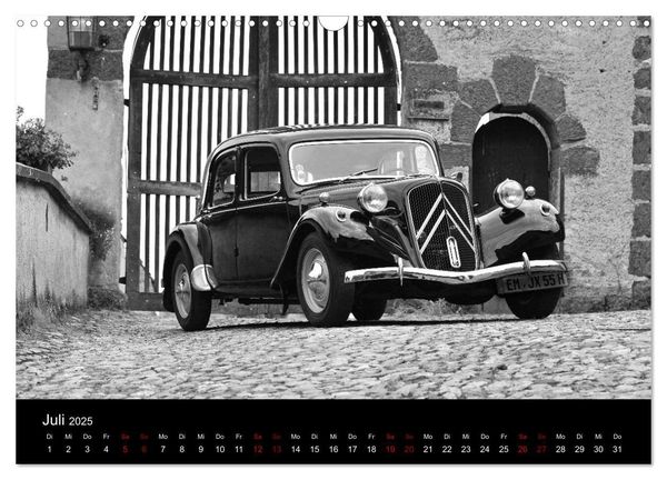 Produktbild: Citro&euml;n 11 CV Traction Avant in schwarzweiss (Wandkalender 2025 DIN A3 quer), CALVENDO Monatskalender