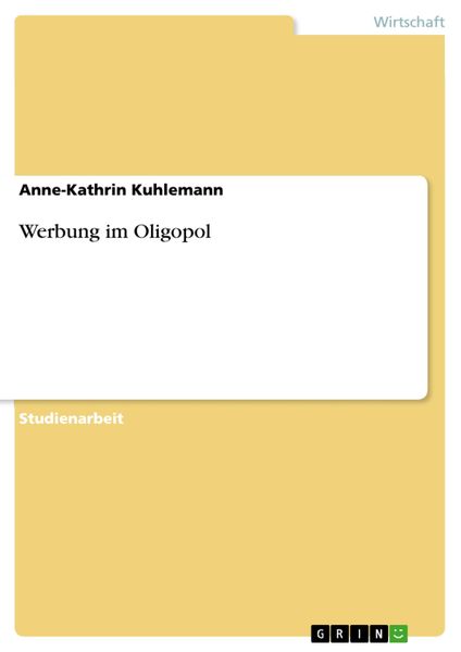 Produktbild: Werbung im Oligopol