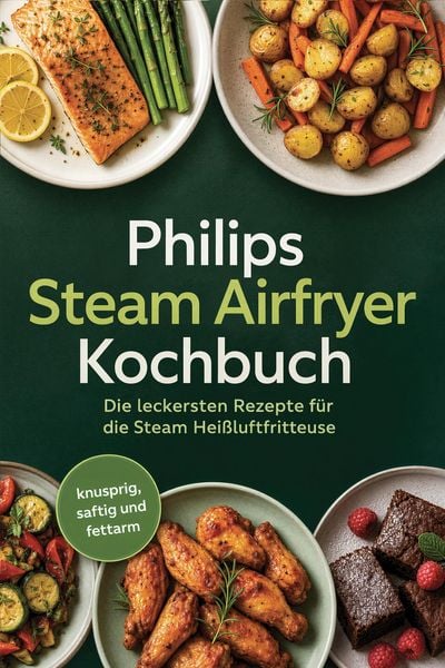 Produktbild: Philips Steam Airfryer Kochbuch: Die leckersten Rezepte f&uuml;r die Steam Hei&szlig;luftfritteuse - knusprig, saftig und fettarm